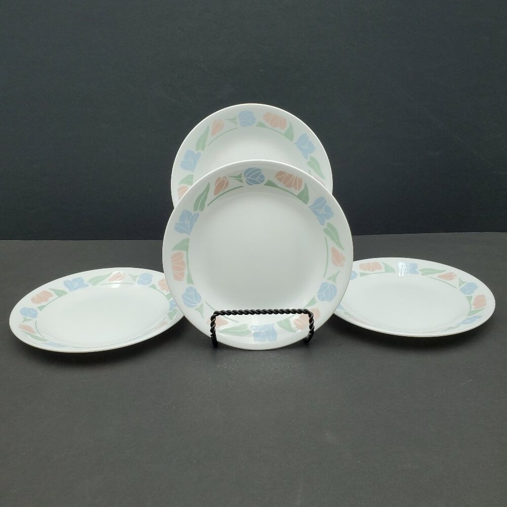 Corelle Friendship Bread Plates Corning Pastel Floral Dessert Appetizer Plates